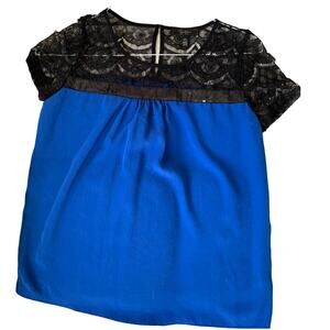 JESSICA SIMPSON Lace sequins detail Round Neck Blouse Size XS